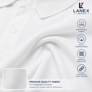 Polo blanc personnalisé avec logo brodé |   Polo d'entreprise en polyester de qualité supérieure |   Chemise de golf respirante à séchage rapide - Product Image 5