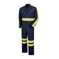 Overol de Trabajo para Hombre, Alta Visibilidad, Transpirable, Ignífugo, Certificado CE, Algodón/Poliéster, Verde Amarillo con Franjas Reflectantes