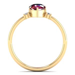 โรงงาน REYES ขายตรง แหวนหมั้นเพชรโมอิสซาไนต์ทองคำแท้ 14K รูปทรงลูกแพร์ 1 กะรัต ประดับพลอยทับทิม - Product Image 4