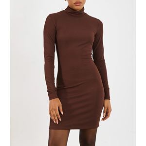 ชุดเดรสทรงเข้ารูปแขนยาวประสิทธิภาพสูง ผ้าถักยืด จำหน่ายส่ง - Product Image 6