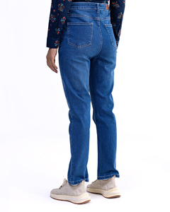 Jeans de Mezclilla OEM para Mujer, Fabricados en Pakistán, Corte Recto Clásico Azul, Jeans de Cintura Alta para Mujer, Ropa Casual Moderna - Product Image 2