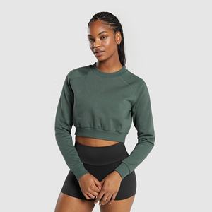 Sudadera Corta de Invierno Personalizada para Mujer, Tejida, 100% Algodón, Transpirable, de Manga Larga, Estilo Urbano - Product Image 3