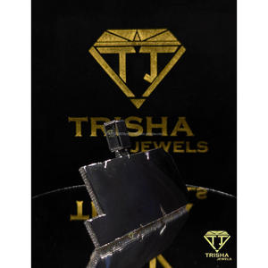 CARL <b>Name</b> <b>Necklace</b> in Moissanite Diamond Iced Out Pendant with Hand Set Stones and High Quality Finish Jewelry By Trisha Jewels - Product Image 4
