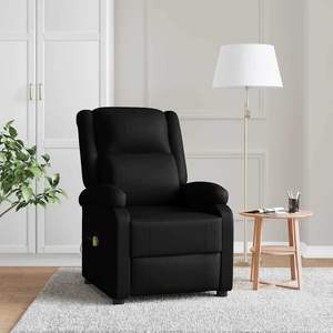 Fauteuil de massage en similicuir noir - Product Image 1