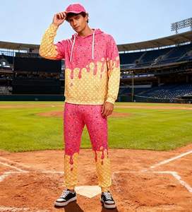 Ensemble de survêtement Ice Cream Hoodie 2 pièces, sweat-shirt à capuche décontracté et pantalon de jogging, tenue de sport - Product Image 2