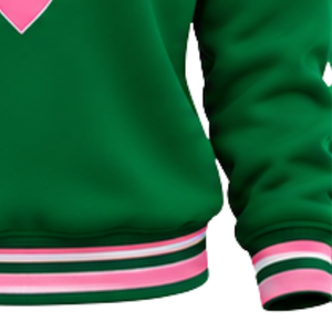 เสื้อสเวตเชิ้ตผู้หญิงลายกราฟิก Winter Green Women Sisterhood คอถักแบบริบ ปลายแขนและชายเสื้อสีชมพู ดีไซน์ตัวอักษรสีชมพู แขนยาว สไตล์ลำลอง คอกลม - Product Image 4