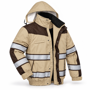 Chaqueta de Trabajo Reflectante Unisex con Cremallera, Personalizable con Marca, Alta Visibilidad, con Capucha, Forro Polar, Puños Elásticos, para Mantenimiento Ferroviario - Product Image 2