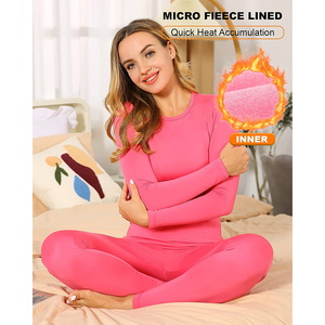 Sous-vêtements thermiques longs pour femmes, dernier design, haute qualité, impression de logo personnalisée, tissu coton polyester - Product Image 6