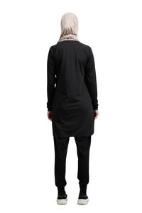 Conjunto Deportivo Modesto Personalizado para Mujeres Musulmanas, 2 Piezas, Ropa Deportiva Transpirable, Tops Suaves de Manga Larga, Ropa de Gimnasio, Hijab - Product Image 5