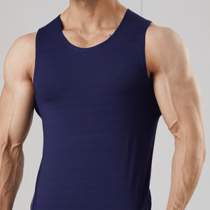 Débardeur de sport pour homme 190 g/m² avec logo personnalisé, col rond, sans manches, couleur unie, pour la gym - Product Image 2