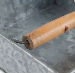 Porta Servilletas de Hojalata Galvanizada de Primera Calidad con Asa de Madera, Perfecto para Decoración de Mesa Elegante y Comedor Sofisticado - Product Image 2