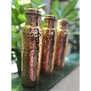 Vintage Style Pure Copper Eco-Friendly CE Certified Handcrafted <b>Water</b> <b>Bottle</b> Drinking Flask for Rustic Home Decor Daily - Product Image 1