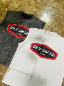 T-shirt Homme Tendance Streetwear à Manches Courtes Imprimé Numérique Écologique Coton Lourd 220g avec Rivets Thermocollés - Product Image 6