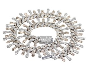 Collar de Cadena Cubana de Moissanita de Lujo, Estilo Exclusivo, Plata de Ley 925 con Aspecto de Diamante, para Amantes del Hip Hop, Uso Diario y Regalo - Product Image 1