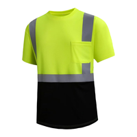 Chemises de travail haute visibilité pour hommes, uniformes de travail fluorescents en polyester à rayures réfléchissantes