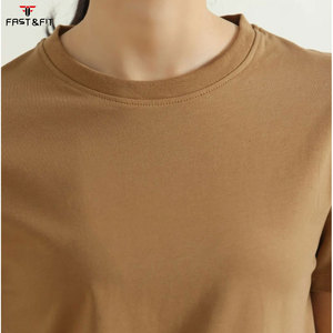 T-shirt à col rond pour femme en coton décontracté à manches courtes - Product Image 4