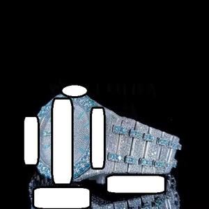 Reloj de Cuarzo Mecánico de Lujo para Hombre, con Diamantes Moissanite VVS1, Correa de Acero Inoxidable y Esfera de Cristal - Product Image 4