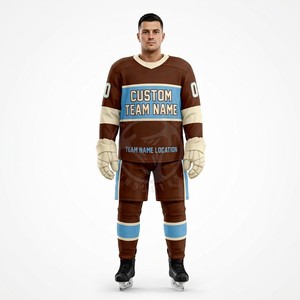 Uniformes de Hockey sobre Hielo Personalizados para Hombre, Color Naranja, Impresión por Sublimación, Franjas Reflectantes, Nombre del Equipo, Números, Talla Adulto - Product Image 6