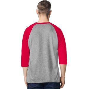เสื้อยืดแร็กแลนพรีเมียมสำหรับผู้ใหญ่ สไตล์เบสบอลคลาสสิก ผ้าฝ้าย แขนเสื้อตัดสี รับผลิตแบบ OEM ODM พร้อมสกรีนโลโก้ตามสั่ง สำหรับขายส่ง - Product Image 3