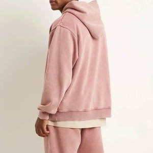 Sweat-shirts à capuche personnalisés en gros pour hommes, coupe oversize, effet délavé à l'acide et minéral, style streetwear, grammage lourd, 100% coton - Product Image 5