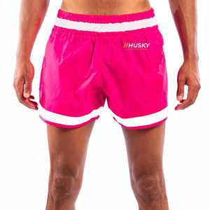 Shorts en satin tricoté bleu marine uni pour homme, taille mi-haute, élastique, séchage rapide, décontracté, 100% polyester - Product Image 2