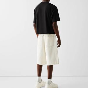 T-shirt personnalisé avec logo, 240 GSM, coupe oversize, haut court vierge, en coton épais, épaules tombantes, coupe carrée pour homme - Product Image 6