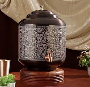 Vintage Style Hammered Copper Water Storage Dispenser Handmade Ayurvedic Copper Pot with Faucet for Home Kitchen and Hotels - Product Image 3