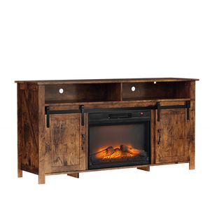 Mobile TV con Porta Scorrevole Personalizzata in Stile Rustico/Moderno per Soggiorno, Design con Binario Scorrevole da 58 Pollici - Product Image 1