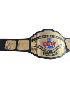 Ceinture de championnat du monde en équipe de la ECW, réplique de ceinture de lutte professionnelle, sangle en cuir plaqué or, objet de collection, cadeau - Product Image 5