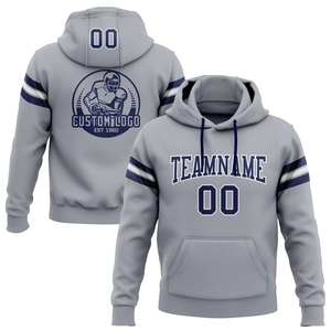Sweat-shirt à capuche de football gris marine-blanc, nouvelle conception, sur mesure, vente en gros directe pour l'industrie - Product Image 1