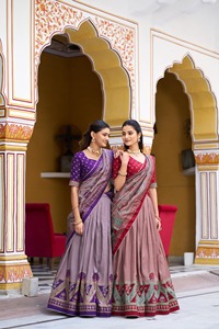 Lehenga Choli traditionnel indien de style sud-indien pour les occasions de mariage et les fêtes, vêtements élégants pour femmes pour toutes les saisons - Product Image 3