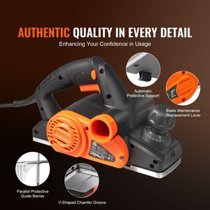 Ad alta velocità 3-1/4 \ "elettrico pialla a mano potente 16500 RPM strumento per la lavorazione del legno FCC-SDoC finitura liscia carpenteria Fai da te in legno pialla - Product Image 6