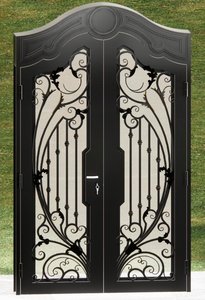 Puerta de Acero de Diseño Personalizado con Estilo de Hierro Forjado para Puntos de Entrada en Edificios Comerciales, Proyectos Comerciales Premium, Superficie Acabada - Product Image 6