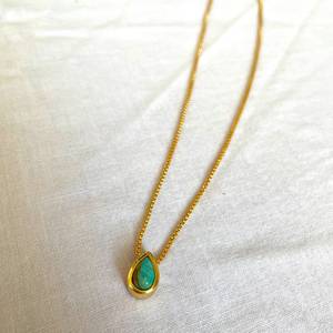 Colgante de Turquesa en Forma de Lágrima, Plata de Ley, Chapado en Oro, Joyería con Piedra Azul, Colgante Hecho a Mano, Proveedor Mayorista - Product Image 5