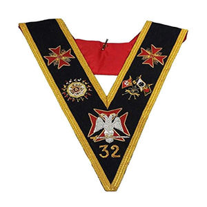 Banda de Regalia Masónica Hecha a Mano con Diseño Bordado y Trabajo de Hilo Detallado, Tela Resistente, Tamaño Personalizado y Color Personalizado - Product Image 5