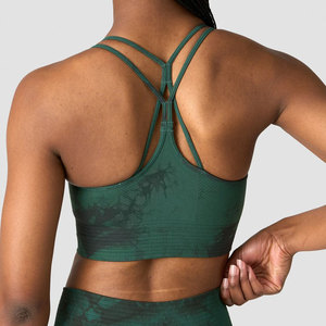 Sujetador deportivo de espalda cruzada para mujer, sublimado, al por mayor, de bajo precio, ligero, de alta elasticidad, sin costuras, de spandex y nailon. - Product Image 2