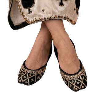 Zapatos Khussa Paquistaníes Bordados a Mano para Mujer, Zapatos Planos Tradicionales, Calzado Étnico Suave y Cómodo, OEM ODM - Product Image 1