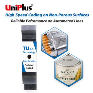 UniPlus TIJ2.5 Solvent Based Ink Cartridge for High Speed Coding on Non-Porous Surfaces - Product Image 1
