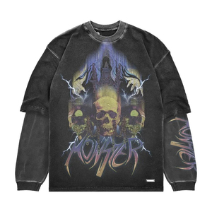 เสื้อยืดแขนคู่ผู้ชายสั่งทำขายส่ง เนื้อผ้าเจอร์ซีย์หนา คุณภาพพรีเมียม สตรีทแวร์ลำลอง - Product Image 5