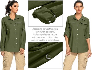 Women Adults Sun Protection UPF 50 100% Polyester Breathable Quick Dry Fishing <b>Shirts</b> for Travel <b>Camping</b> Hiking - Product Image 3