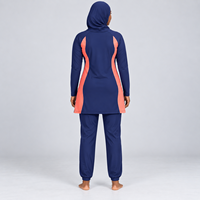 Ensemble Burkini 3 Pièces Modeste pour Femme, Coupe Haute, Imprimé Uni, Logo Frontal, Imperméable et Respirant