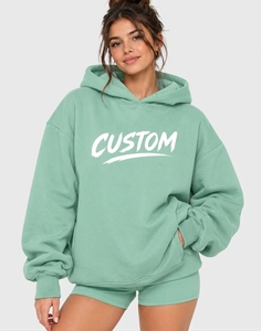 Compre Sudadera con Capucha Extra Grande para Mujer, Sudadera con Estampado Personalizado, Moda de Invierno al por Mayor, Diseño Cómodo y Relajado para Ropa Urbana - Product Image 4