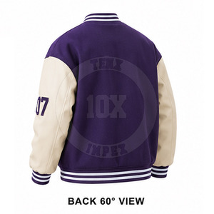 Veste d'hiver premium à manches contrastées, patch brodé, mélange de laine, style décontracté, veste de baseball pour homme - Product Image 6