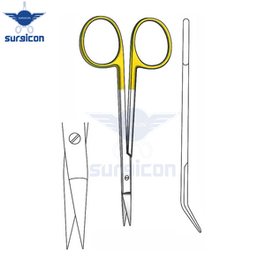 กรรไกรผ่าตัดจมูก 10 ซม. / 4 นิ้ว แบบโค้ง TC สีทอง กรรไกรผ่าตัดคุณภาพสูง ผลิตจากเหล็กกล้าไร้สนิม สำหรับการตัดที่แม่นยำ - Product Image 4
