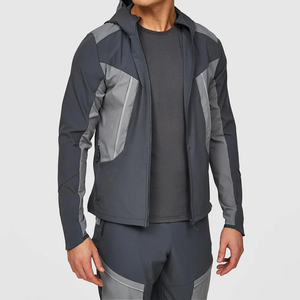 Chándal con Capucha para Hombre, Manga Larga, Bloques de Color, Estilo Deportivo Casual, Otoño, Corte Regular, Bolsillos Laterales, Transpirable, Cierre de Cremallera - Product Image 4