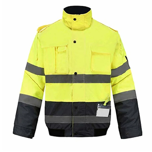 Bulk Discount Heavy Duty Lightweight Multiple Pocket Security Guard Uniform Waterproof Oxford Made Reflective Hi Vis Work Jacket - Product Image 1