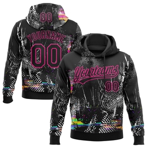 Wholesale OMMIZ INDUSTRY Custom Stitched Graffiti Pattern Red <b>Thunder</b> Blue-White Abstract Splatter Pullover Sweatshirt Hoodie - Product Image 5