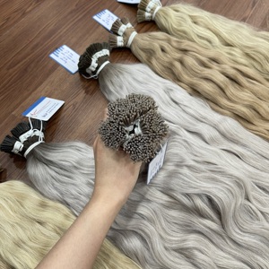 Extensions de cheveux naturels ondulés vietnamiens de luxe en kératine I-tip, prix de gros usine, prêts à être expédiés - Product Image 1