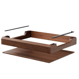 Paquete de 2 bandejas de servicio de madera de acacia rústica con asas para mesa de centro otomana o uso en mostrador perfecto para decoración o exhibición del hogar - Product Image 5