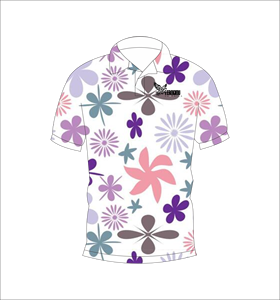 เสื้อโปโลลายดอกพาสเทลแบบกำหนดเอง ระบายอากาศได้ดี น้ำหนักเบา เหมาะสำหรับทีมกอล์ฟ แขนสั้น พิมพ์ลายพฤกษศาสตร์ - Product Image 1